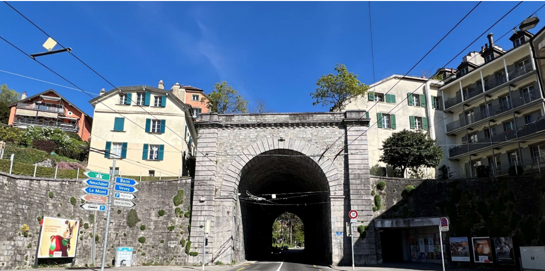 Assainissement du Tunnel de la Barre et Galerie piétonne, création d'un ascenseur, réaménagement du Belvédère de la Barre